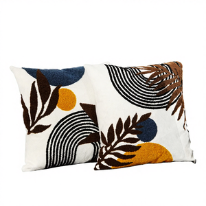 Housse de coussin de canapé décorative personnalisée en mélange polyester/coton, moderne, brodée, antistatique, avec fermeture éclair - Product Image 4