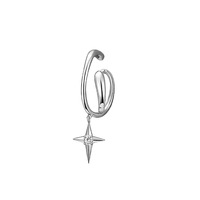 Boucles d'oreilles clips en laiton plaqué or, motif étoile, sans perçage, style vintage, croix zircon, bijoux minimalistes coréens Y2K pour femme