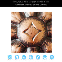 Dalles de plafond en PVC à coller, panneaux muraux artistiques vintage imperméables pour espaces publics PL70