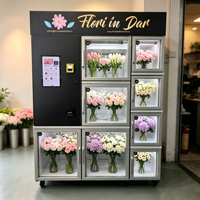 Distributeur automatique de fleurs JOYVEND 24/7, contrôle par IA, surveillance à distance, graphismes personnalisés, options de paiement multiples, acier inoxydable