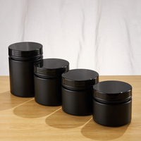 Pot en plastique pour protéines en poudre avec cuillère, 350 ml, 420 ml, 500 ml, 600 ml, 12 OZ, 14 OZ, 16 OZ, 20 OZ, noir