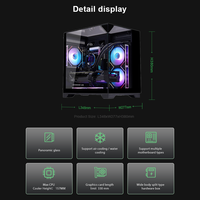 Boîtier d'ordinateur Mini ITX OEM, hauteur limite du refroidisseur CPU 157 mm, support de radiateur inférieur 240 mm, avec 4 emplacements PCI