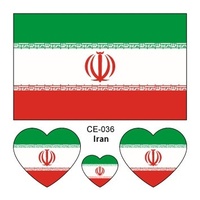 Autocollants de tatouage imperméables imprimés par transfert d'eau pour le visage, motif drapeau national 2026, collection pour événements sportifs et supporters