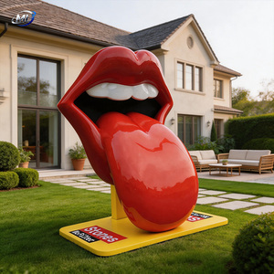 ประติมากรรมริมฝีปากและลิ้นสีแดงทำจากไฟเบอร์กลาส ของตกแต่งศิลปะสมัยใหม่ รูปปั้นริมฝีปากและลิ้น ใช้ได้ทุกฤดูสำหรับตกแต่งภายนอก - Product Image 2