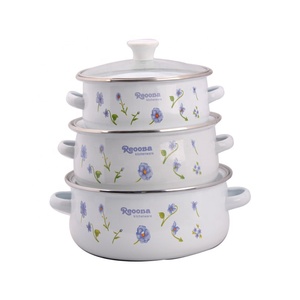 Grande Vente – Batterie de Cuisine REOONA 671D <span class=keywords><strong>en</strong></span> <span class=keywords><strong>Fonte</strong></span> Émaillée, Casseroles Émaillées pour le Marché Africain - Product Image 4