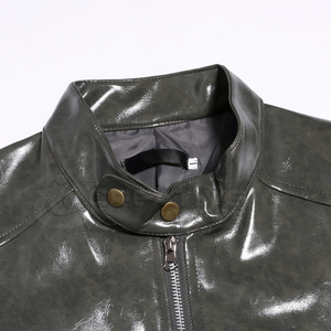 เสื้อแจ็กเก็ตผู้ชายสไตล์ไฮสตรีทแบบมีขาตั้งหนังวัวสีพื้นกันลมกันน้ำออกแบบได้ตามต้องการ - Product Image 3