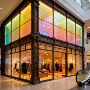 ฟิล์มสติ๊กเกอร์กระจกไดโครอิกสีรุ้ง PET พร้อมฟิล์มตกแต่งเปลี่ยนสีแดงและน้ำเงินสำหรับอาคารสำนักงานสมัยใหม่ 1.38*30 ม. - Product Image 1