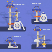 Árbol para Gatos Minimalista de Madera Maciza, Mueble Escandinavo de Varios Niveles para Escalar y Explorar
