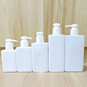 Bouteille en plastique PET pour shampooing et <span class=keywords><strong>gel</strong></span> <span class=keywords><strong>douche</strong></span> 100ml 150ml 200ml 250ml 300ml 500ml Bouteille distributrice carrée blanche de lotion pour lavage corporel - Product Image 6