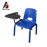 Chaise de formation pour maternelle avec tablette d'écriture à accoudoirs pliables, ergonomique, en plastique, empilable, pour utilisation en classe préscolaire