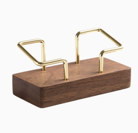 Boîte à notes de bureau en bois de noyer noir et hêtre, écologique, porte-cartes de visite en bois massif, finition brillante, style classique