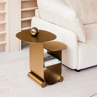Table d'appoint latérale en métal doré, sur mesure, de qualité supérieure, durable et facile à nettoyer, en acier inoxydable, pour salon, canapé ou chevet.