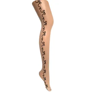 Moda calze trasparenti donne calze di seta sexy ragazze leggings collant a grana verticale modello nero