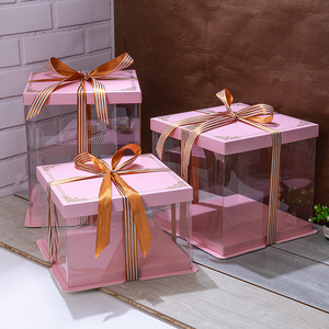 Scatole per dolci trasparenti monouso In Pet trasparente 10X10X5 In scatola per torta sfusa e getta con finestra - Product Image 4