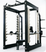 Máquina Smith Comercial, Rack de Potencia Multifuncional, Sistema de Guías Lineales de Alta Resistencia, Jaula de Entrenamiento de Fuerza Profesional