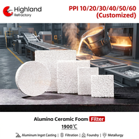 Filtre en mousse céramique d'alumine 10 PPI, porosité 85 %, cellules ouvertes pour la filtration des fonderies d'aluminium - Contrat d'approvisionnement