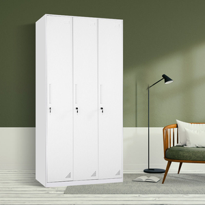 ตู้เก็บของเหล็ก3ประตูแบบทันสมัยตู้เหล็กตู้เสื้อผ้าโลหะสำหรับห้องนอนบ้านสำนักงานห้องครัวโรงแรม-เฟอร์นิเจอร์บ้านอเนกประสงค์ - Product Image 2