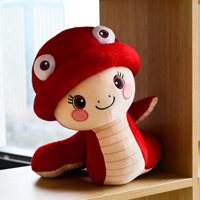 Peluche Serpent Rouge Personnalisée de Haute Qualité, Animal en Peluche du Zodiaque, Coussin, Adorable Peluche Serpent pour Enfant, Cadeau
