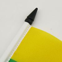 Vente Flash Usine : Drapeau de Table du Myanmar en Polyester avec Base en Plastique ABS et Mât pour Décoration de Bureau