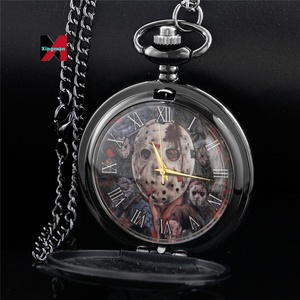 Classico <span class=keywords><strong>film</strong></span> <span class=keywords><strong>Horror</strong></span> maschera macellaio quarzo nero orologio <span class=keywords><strong>da</strong></span> tasca popolare collana <span class=keywords><strong>da</strong></span> uomo ciondolo gioielli <span class=keywords><strong>da</strong></span> donna per bambini - Product Image 2