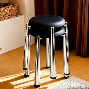 Tabouret empilable en tissu souple pour invités, tabouret de rechange pour usage domestique, tabouret de rangement et de coiffure luxueux et haut de gamme - Product Image 3