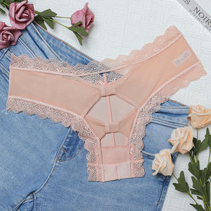 批发缎面女式内衣，镂空蝴蝶结蕾丝边内衣，冰丝棉包臀女童三角裤 - Product Image 2