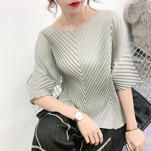 Damen bekleidung Summer <span class=keywords><strong>Sale</strong></span> Crop Top Unregelmäßig Große Kurzarm-T-Shirt Damen blusen - Product Image 4