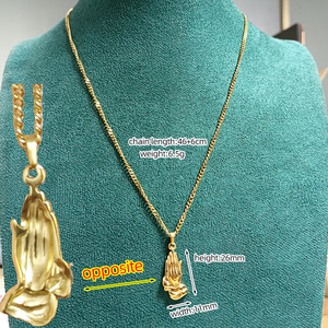 Collar <span class=keywords><strong>de</strong></span> Manos en Oración, Acero <span class=keywords><strong>de</strong></span> Titanio, Símbolo <span class=keywords><strong>de</strong></span> <span class=keywords><strong>Fe</strong></span> y <span class=keywords><strong>Esperanza</strong></span>, Joyería Conmemorativa Significativa - Product Image 2