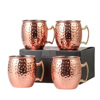 Logo personnalisé, vente en gros, fournitures pour restaurants, 60 ml, 350 ml, 550 ml, personnalisé pour bar, hôtel, tasse à Moscow Mule en acier inoxydable 304