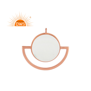 Sun & Moon Design Pendant for Unisex Rose Gold Plated Jewelry Manufacturer Mother of Pearl Gemstone Pendant - Product Image 1