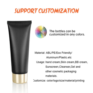 Logo personalizzato 50ml 100ml tubi cosmetici in plastica Flip Top Soft squeeeze nero bianco opaco per il viso crema per le mani BB - Product Image 4