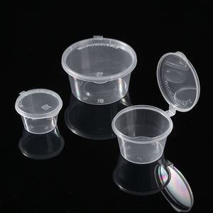 Gobelet en plastique PP jetable transparent, petit récipient à sauce, personnalisable avec logo, MOQ 500 pièces, pour emballage de sauces, compatible OEM - Product Image 3