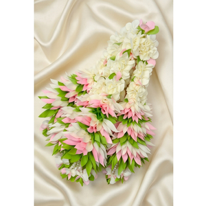 Guirlande de fleurs artificielles roses et blanches, collier floral décoratif pour mariage, mariée, temple, festival, décoration d'entrée de maison - Product Image 1