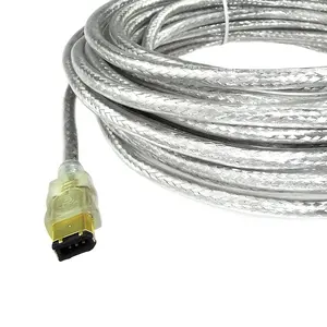 El mejor cable chapado en oro IEEE 1394 1394a 6 pines macho a 6 pines macho 6-6 pines Firewire Cable DV Cable de conexión de alta calidad