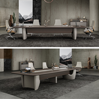 Table de conférence exécutive moderne de luxe en placage de noyer, grande taille, avec chargement sans fil, montage facile, extensible – Meilleure vente