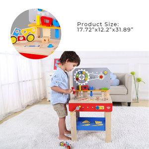 Los niños de madera práctico banco de trabajo con herramientas de construcción de juguete - Product Image 4