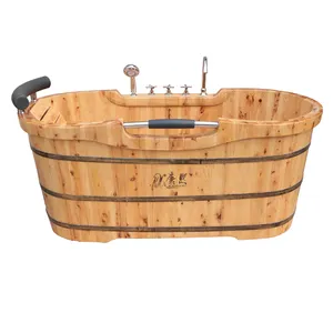 freestanding high quality indoor wooden bathtubs portable hot tubs wholesale hot sale