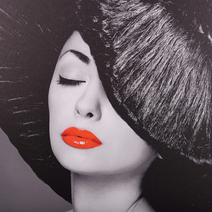 Tranh vẽ vải bố nghệ thuật treo tường chất lượng cao, tùy chỉnh bán buôn, cô gái môi đỏ, trang trí hiện đại - Product Image 4