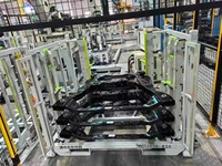Chariot de manutention mobile robuste en treillis métallique pour pièces automobiles, grande capacité
