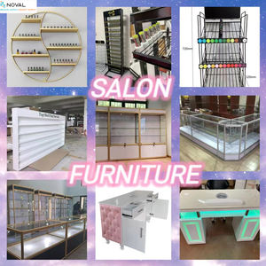 <span class=keywords><strong>Table</strong></span> de <span class=keywords><strong>manucure</strong></span> de luxe noir et blanc pour salon de beauté avec grand rangement - Product Image 6