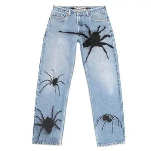 DiZNEW Custom Ihre eigene digital bedruckte Jeans hose All Cotton Straight Leg Men Jeans
