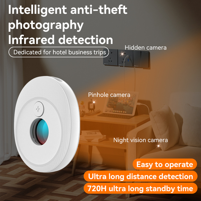 OEM Smart Mini Anti-Spy Camera Detector with Motion Sensor & Vibration Alarm