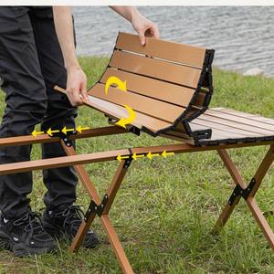 Table pliante d'extérieur carrée en aluminium avec base croisée, portable, pour le camping et les pique-niques, avec sac de transport - Product Image 5