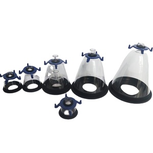 หน้ากากปิดตาสำหรับสัตว์เลี้ยงแบบใส ทำจากพีวีซี รูปทรงกรวย สำหรับสุนัขและแมว ยี่ห้อ AZMED สีฟ้า ใช้ซ้ำได้ สำหรับสัตวแพทย์ - Product Image 1