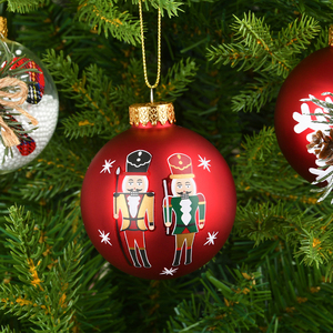 Walnut Pattern 7cm Christmas Tree Ornament Pendant Clear Glass <b>Snowflake</b> Ball with Holiday Charm for Festive <b>Decorations</b> - Product Image 5