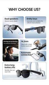 Lunettes intelligentes XG88 <span class=keywords><strong>Pro</strong></span> avancées, traducteur IA, écouteurs sans fil, écouteurs de sport, technologie de conduction d'<span class=keywords><strong>air</strong></span>, étanches IPX5, tactiles - Product Image 3