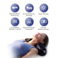 Alphay Masseur cervical rechargeable 3000 mAh avec coussinets à air, traction thermique, deux modes automatiques et réglables