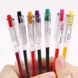 Stylo Gel Rétro Multicolore à Encre Neutre à Pression, Bleu, Encre à Base d'Eau, Fournitures de Bureau et Scolaires - Product Image 1
