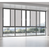 Ventanas corredizas de aluminio con rotura térmica de doble acristalamiento personalizadas de gama alta, pantalla de impacto de huracán de Marco delgado para Hotel Exterior