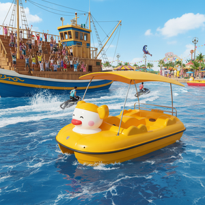 <span class=keywords><strong>Bateau</strong></span> électrique Canard à bec <span class=keywords><strong>moche</strong></span> en fibre de verre épaissie, à double pédale, pour parc aquatique, tourisme panoramique et loisirs nautiques - Product Image 4
